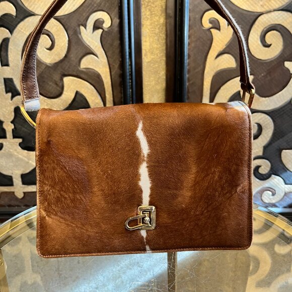 Pan American 1950s calf hair top handle handbag - Picture 2 of 8